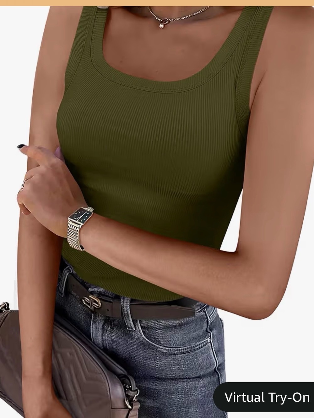 NEW DAY Ribbed Tank Top in Charcoal